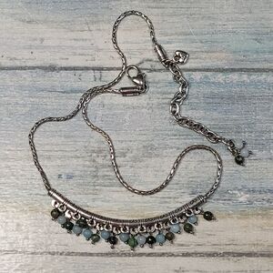 Brighton Silver and Green Beaded Necklace.
